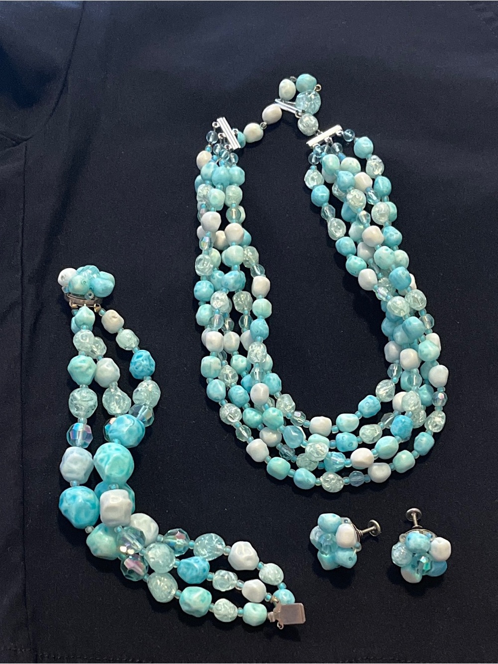 Faux Turquoise Necklace & Earrings
